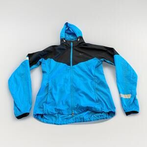 Nike Vapor Womens Blue Running Full Zip Hooded Jacket Size M Medium 465557-417
